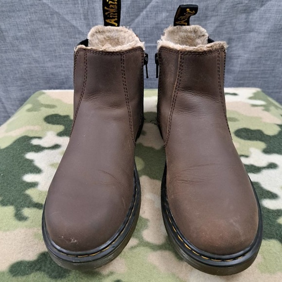 Dr Martens 2976 Leonore J Brown Leather Side ZIp Ankle Boots Size 5 Women - Picture 3 of 10